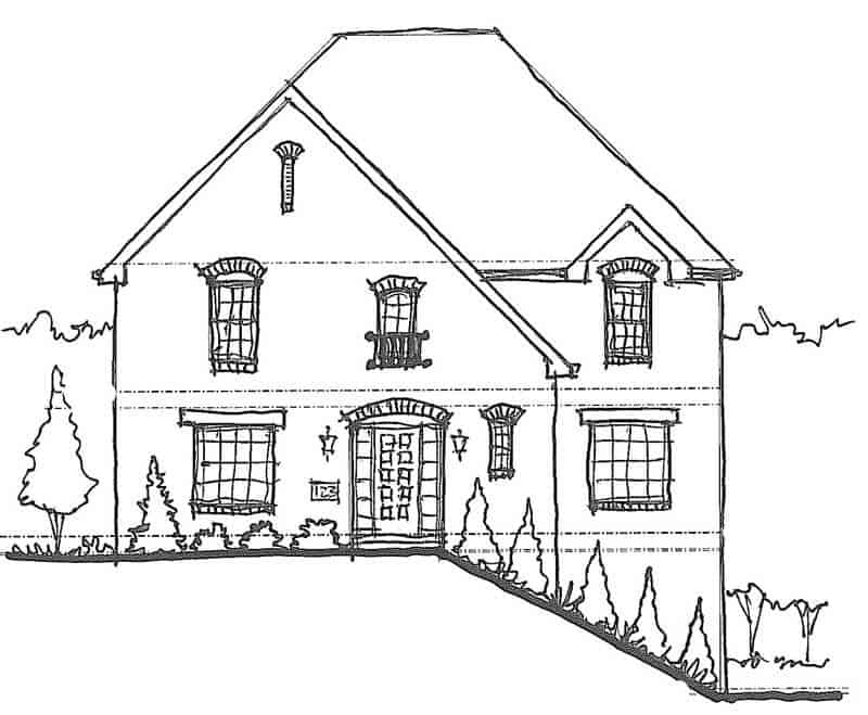 Cora Model Home Front Rendering Sketch