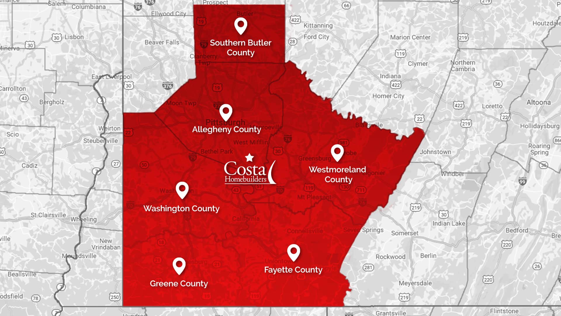 Costa Area Map New